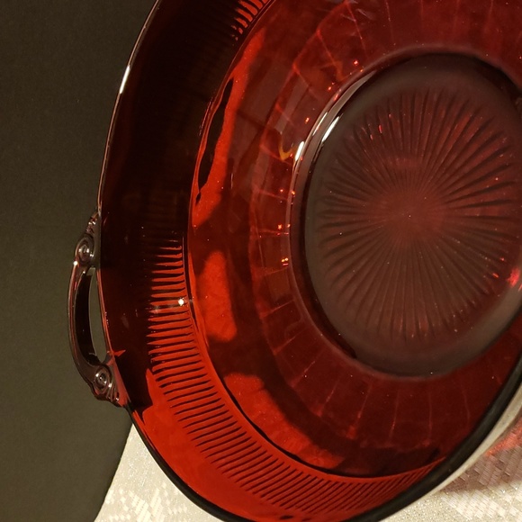 Anchor Hocking Coronation Ruby Red Depression Glass Serving Bowl - Picture 11 of 13